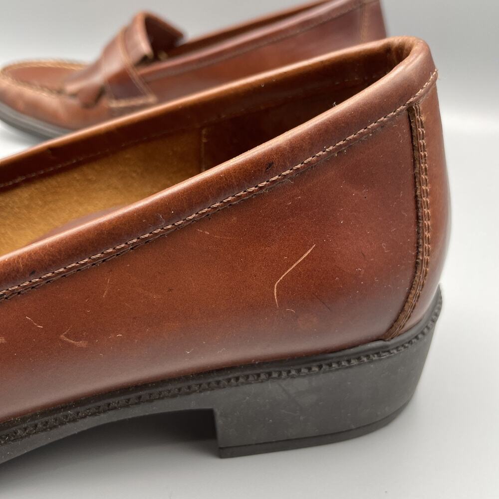 Eastland Rosalie Loafers Size 10 Brown Leather Academia Fringe Buckle Country - Picture 12 of 13